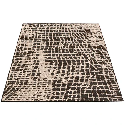 Tapis Rattan Safari noir-Argent