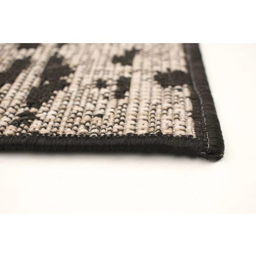 Tapis Rattan Safari noir-Argent