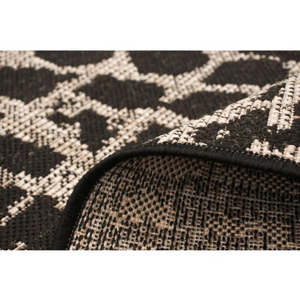 Rattan Look Safari Black-Silver Rug