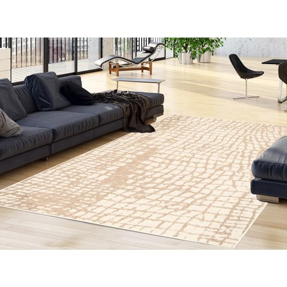 Rattan Look Safari Champagne-Taupe Rug