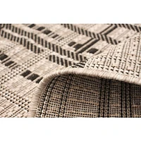 Tapis Rattan Burburry Argent-noir