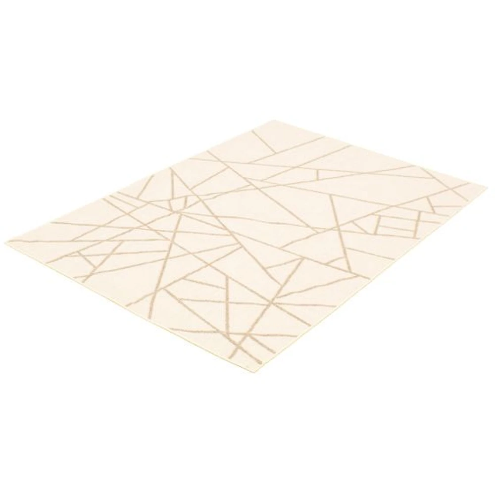 Rattan Look Abstract Champagne-Taupe Rug