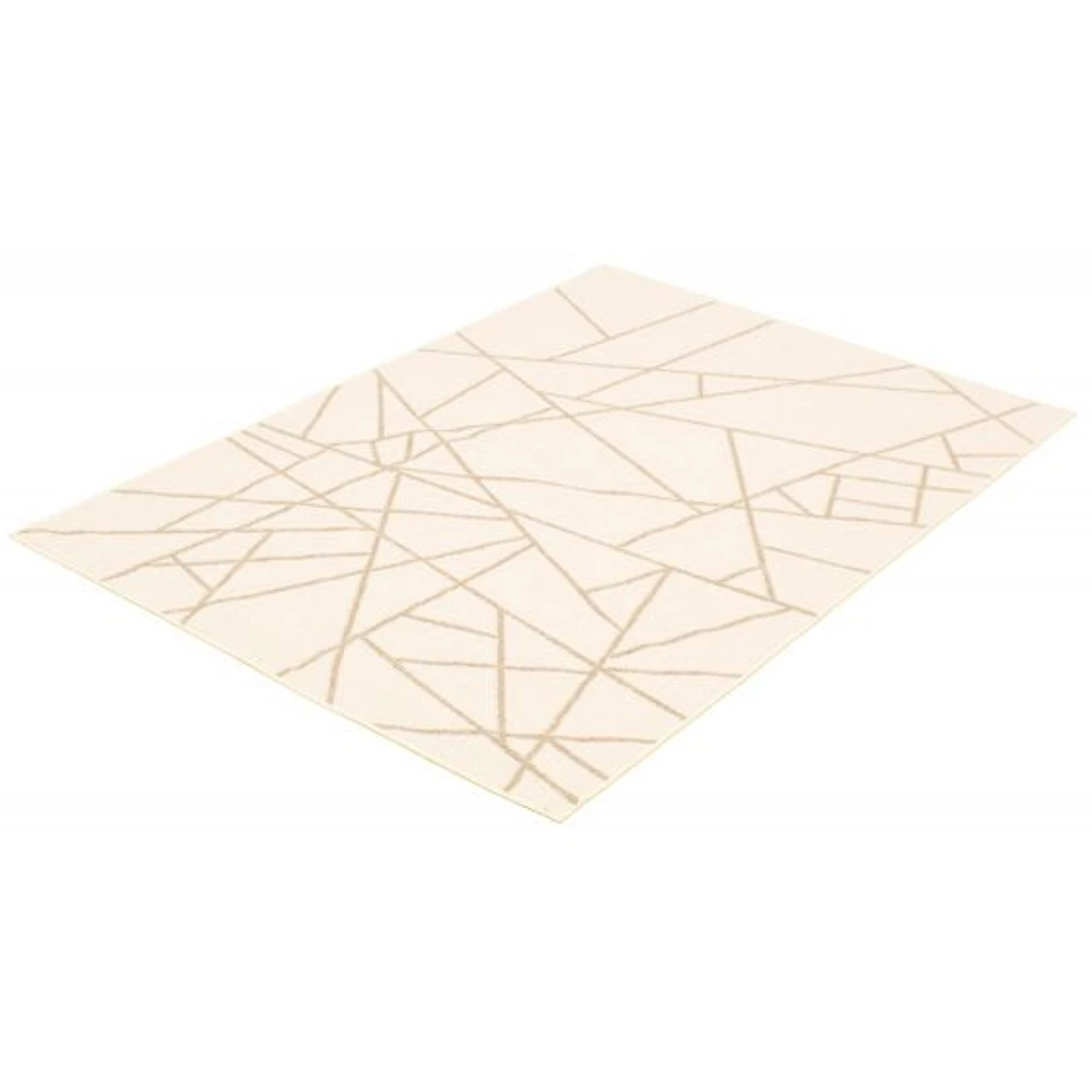 Rattan Look Abstract Champagne-Taupe Rug