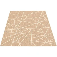 Tapis Rattan Abstract Beige-Champagne
