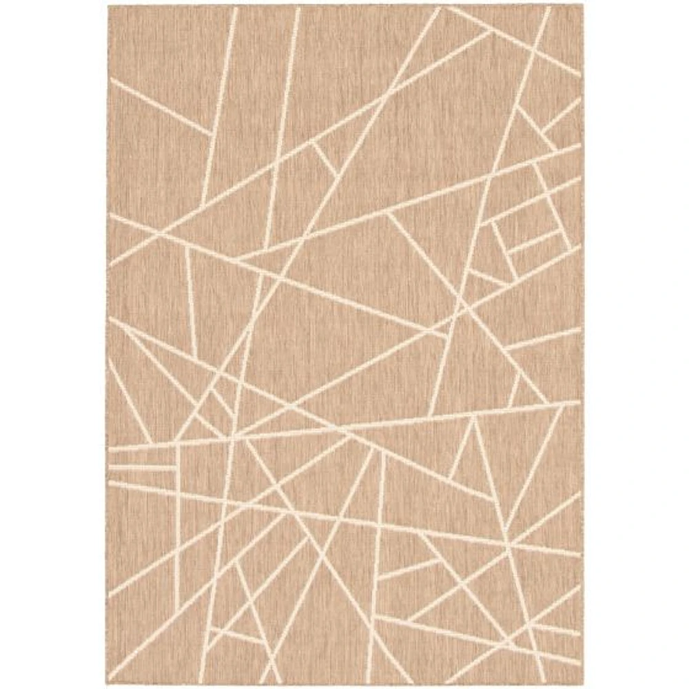 Tapis Rattan Abstract Beige-Champagne