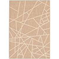 Tapis Rattan Abstract Beige-Champagne