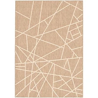 Tapis Rattan Abstract Beige-Champagne