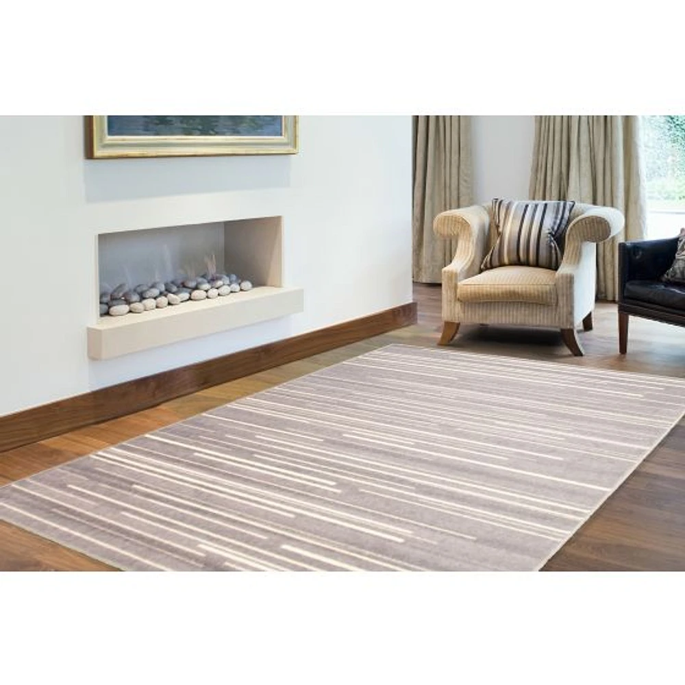 Tapis Linear Argent-crème