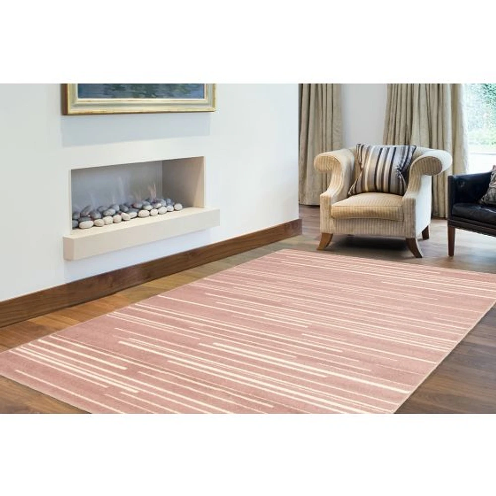 Linear Pink-Cream Rug