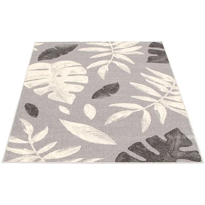 Feuilles Silver-Anthracite Rug