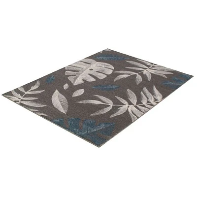 Tapis Feuilles Anthracite-gris