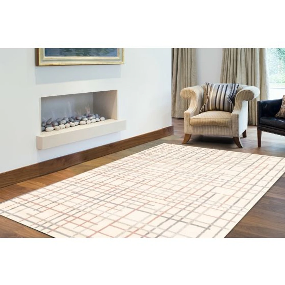 Tapis Gordon crème-Argent