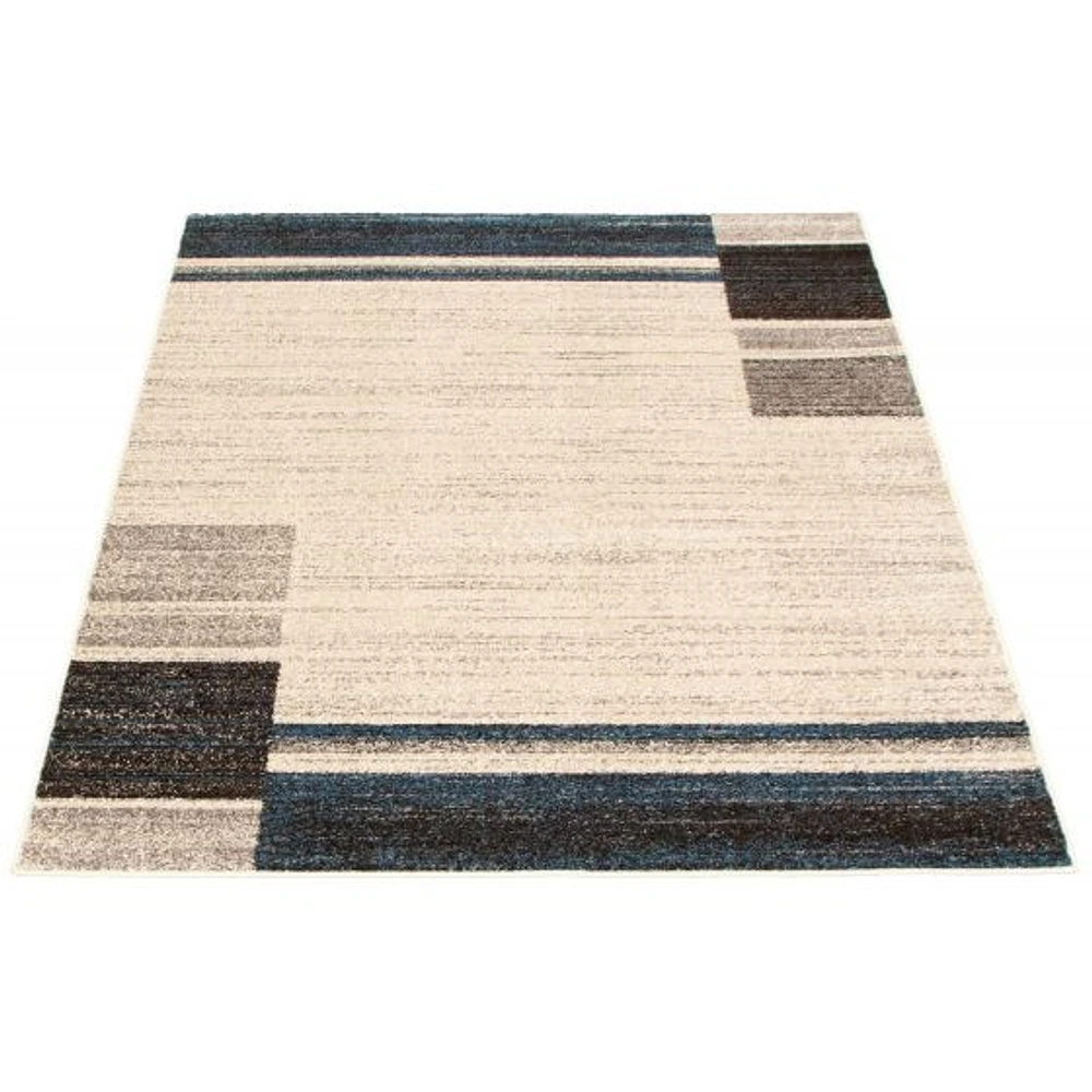 Tapis Modern Gabbeh ivoire/bleu