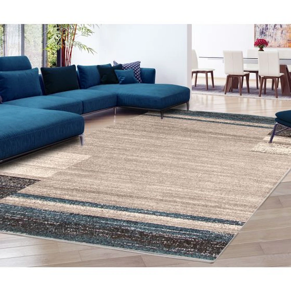 Tapis Modern Gabbeh gris/bleu