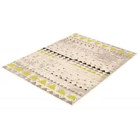 Modern Afghan Ivory/Green Rug
