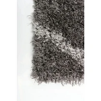 Tapis à poils longs Trellis gris foncé