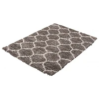 Tapis à poils longs Trellis gris foncé