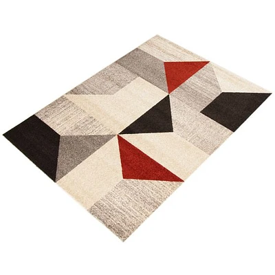 Luxor Grey/Red Rug