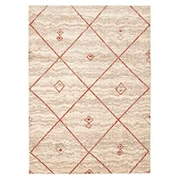 Tapis Caby ivoire/rouge