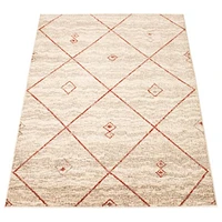 Tapis Caby ivoire/rouge