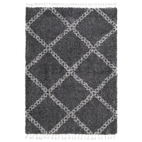 Tapis à poils longs Selene Stark gris foncé