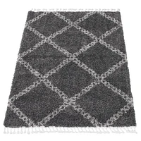 Tapis à poils longs Selene Stark gris foncé