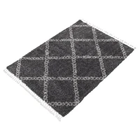 Tapis à poils longs Selene Stark gris foncé