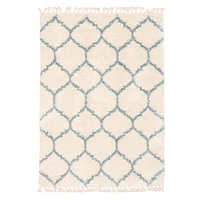 Tapis à poils longs Selene Trellis crème