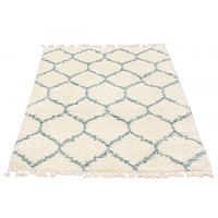 Tapis à poils longs Selene Trellis crème