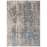 Luna Blue, Grey Rug