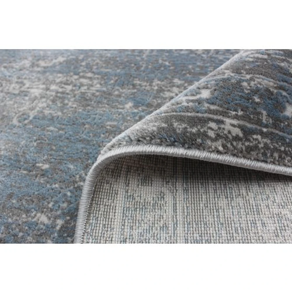 Luna Blue, Grey Rug