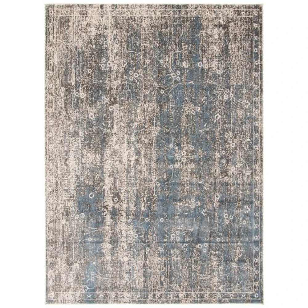 Luna Blue, Grey Rug