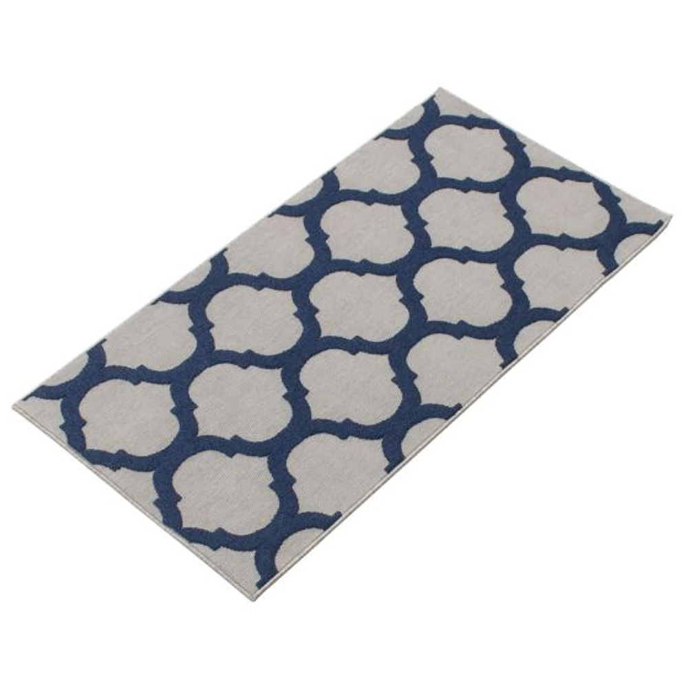 Corfu Indoor/Outdoor Grey, Navy Rug