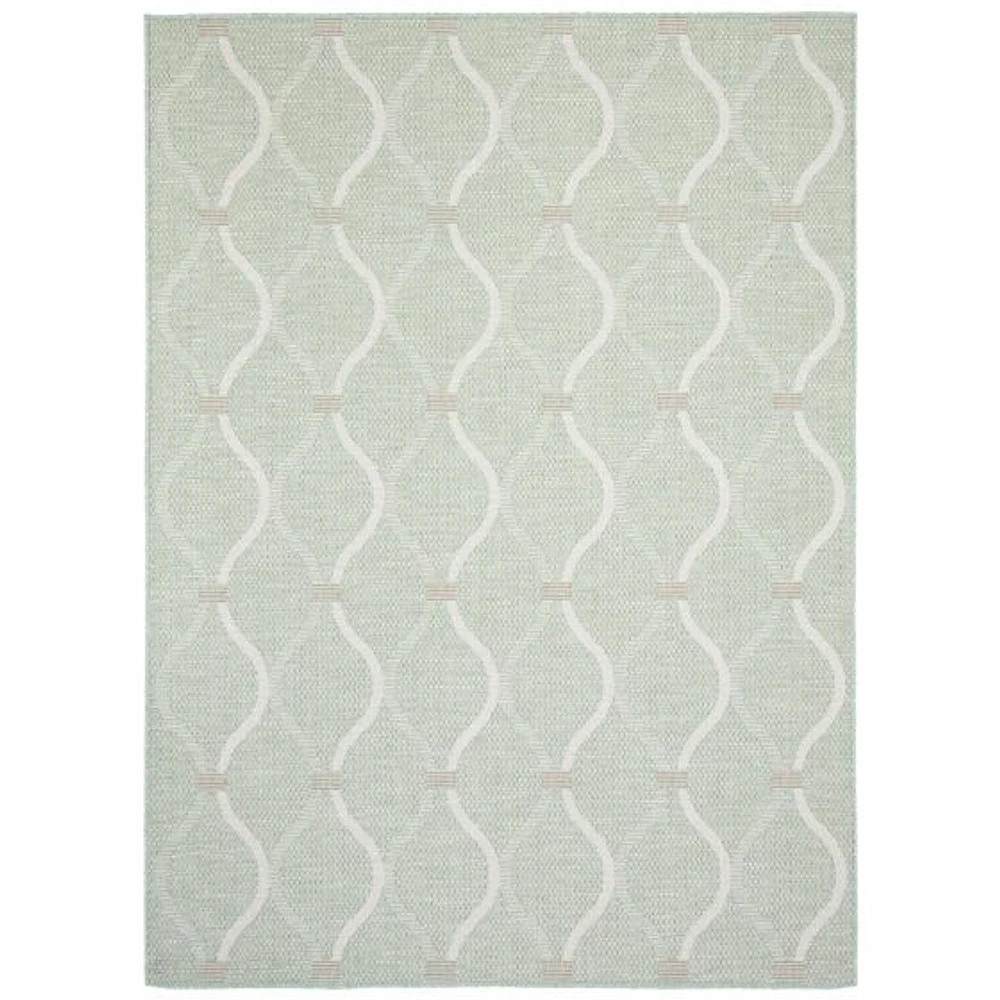 Gardenia Abstract Indoor/ Outdoor Mint Rug