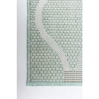 Gardenia Abstract Indoor/ Outdoor Mint Rug