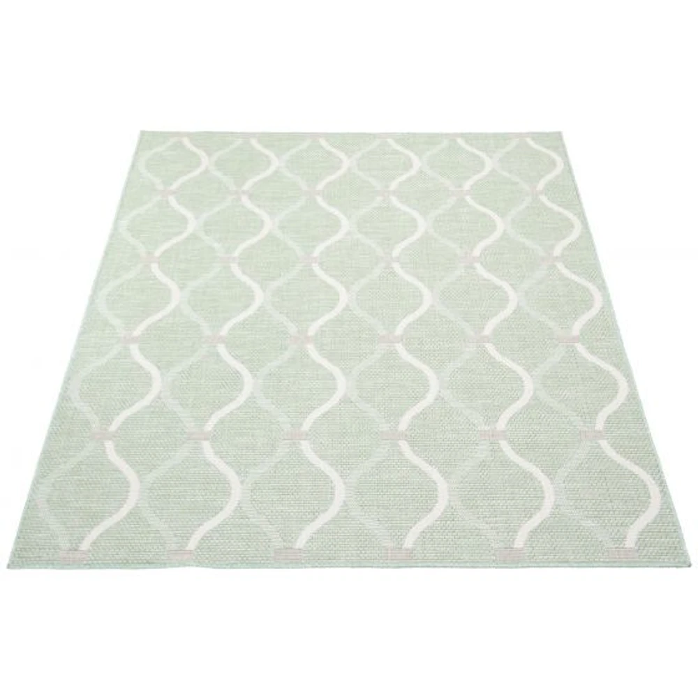 Gardenia Abstract Indoor/ Outdoor Mint Rug