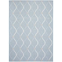 Gardenia Abstract Indoor/ Outdoor Light Blue Rug