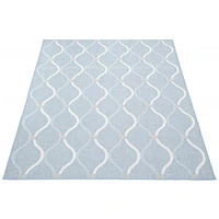 Gardenia Abstract Indoor/ Outdoor Light Blue Rug