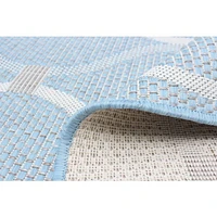 Gardenia Abstract Indoor/ Outdoor Light Blue Rug