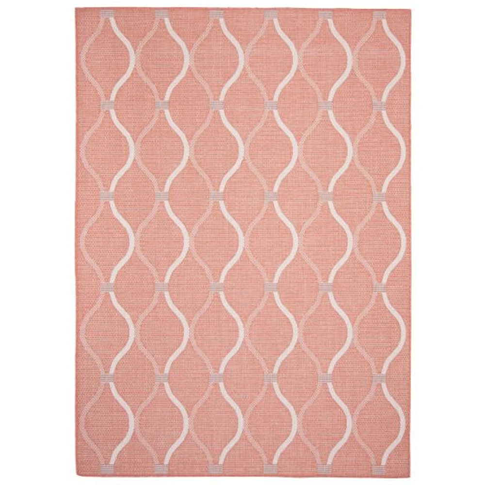 Gardenia Abstract Indoor/ Outdoor Coral Rug