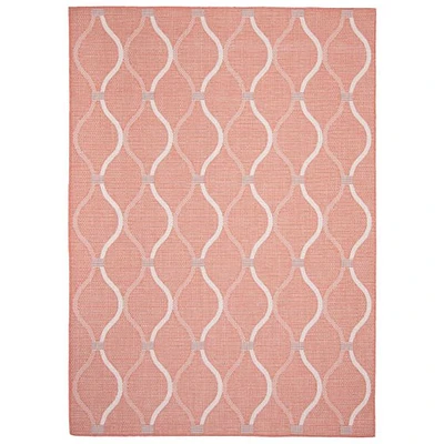 Gardenia Abstract Indoor/ Outdoor Coral Rug