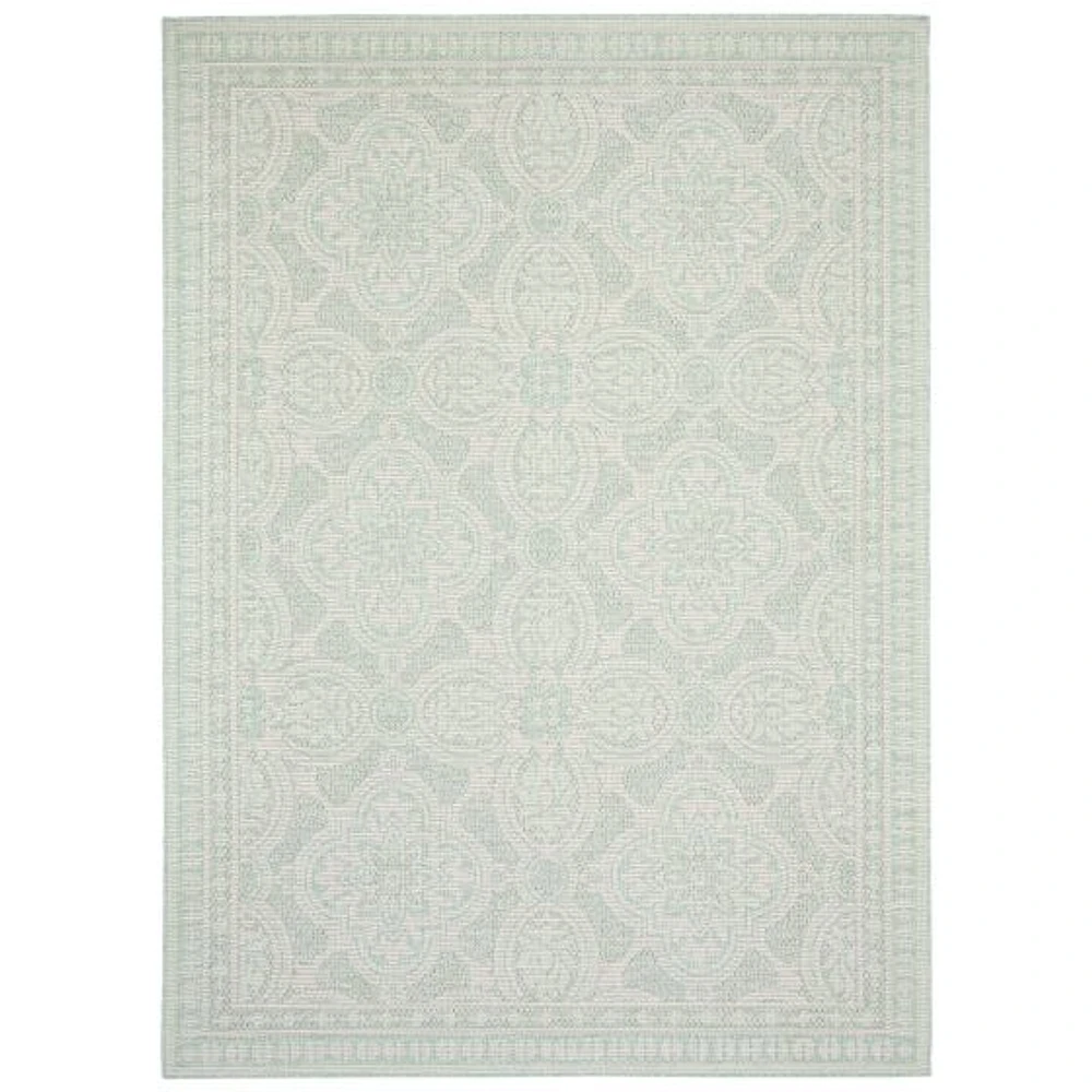 Gardenia Traditional Indoor/ Outdoor Mint Rug