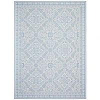 Gardenia Traditional Indoor/ Outdoor Light Blue Rug