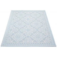 Gardenia Traditional Indoor/ Outdoor Light Blue Rug