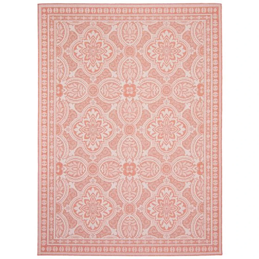 Gardenia Traditional Indoor/ Outdoor Coral Rug