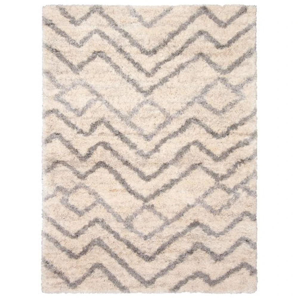 Suzana Contemporary Cream Shag Rug