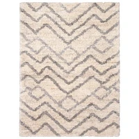 Suzana Contemporary Cream Shag Rug