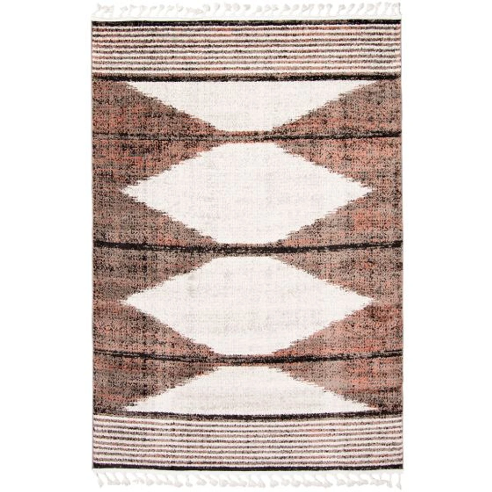 Kybella Losange Taupe Bohemian Area Rug