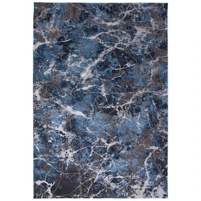 Marble tapis contemporain blue