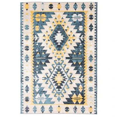 Aqua Mosaic Contemporary Area Rug